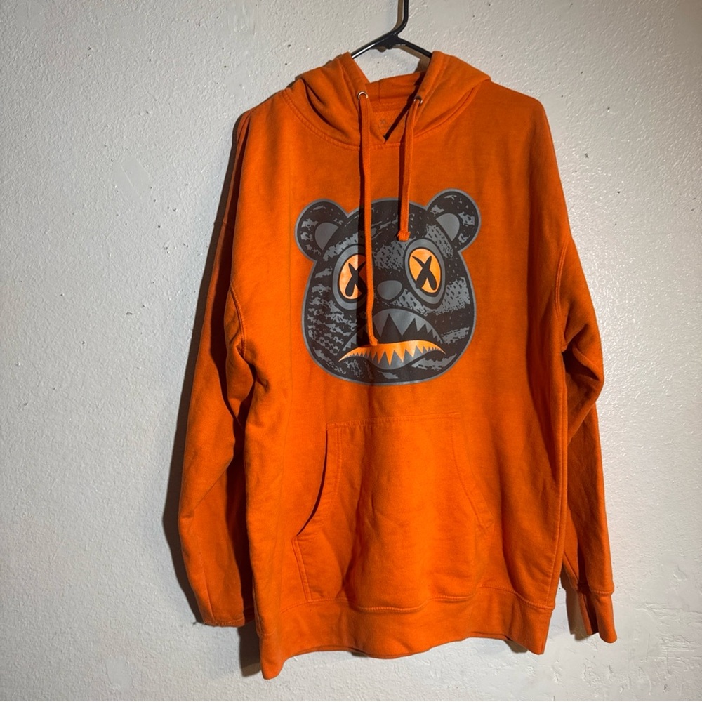 BAWS Unisex Crazy Bear 100% Cotton Pullover Drawstring Hoodie, Size XL